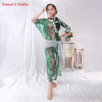 

Belly Dance Eastern Indian Dance Oriental Sexy Long Robe+Belt 2pcs Dance Clothes Dance Dress Skirt Wear