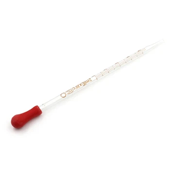 

1pc 0.5ml/2ml/3ml Chemistry Pipette Transparent Red Rubber Head Glass Dropper Glass Pipette Lab Dropper Pipet With Scale Line
