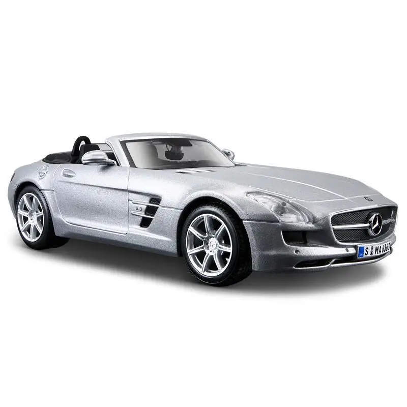 Maisto 1 24 Mercedes Benz SLS AMG ROADSTER Silver Diecast Model Car Toy New In Box