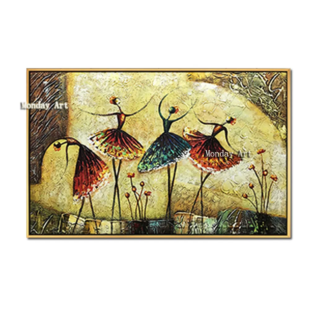 EE Ballet-Dancing-Girls-Modern-abstract-100-Hand-Painted-Oil-Paintings-on-Canvas-Wall-Art-Work-for (12)