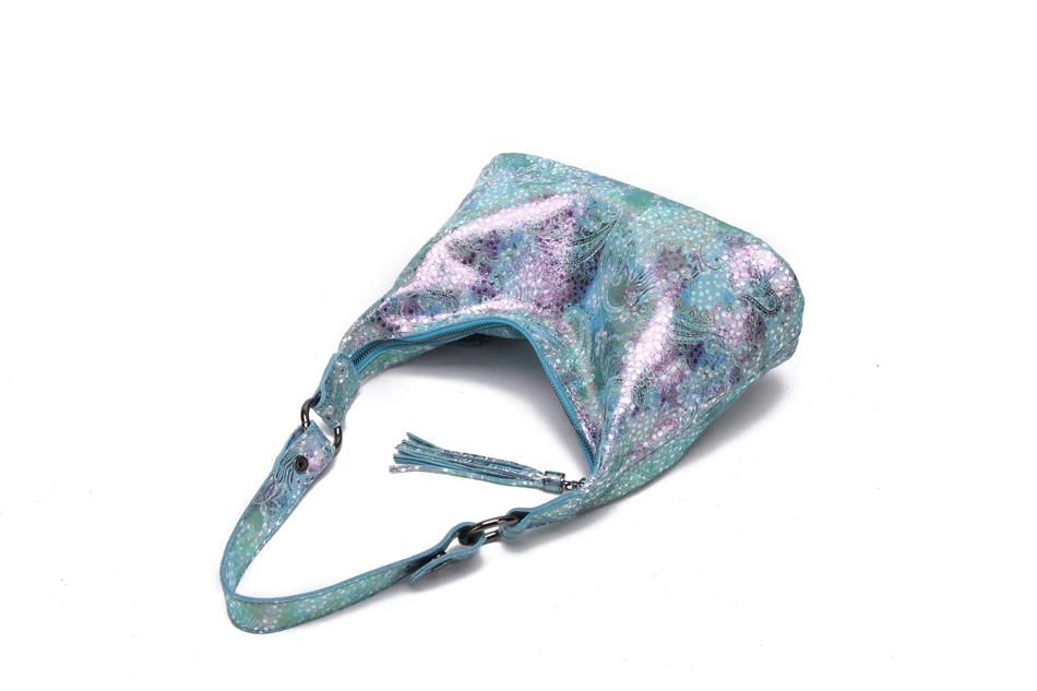 Arliwwi Designer Mulher Brilhante Flor de Couro