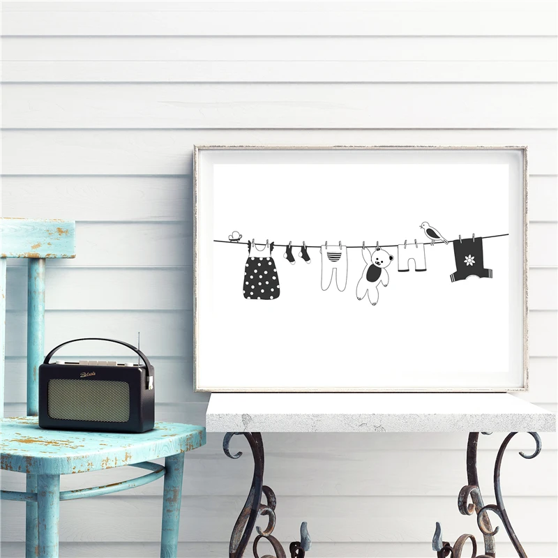 

The Baby Clothes Hang Stock Vectors Canvas Painting Oil Print Poster Wall Art Picture For Kid Living Room Bedroom Home Decor