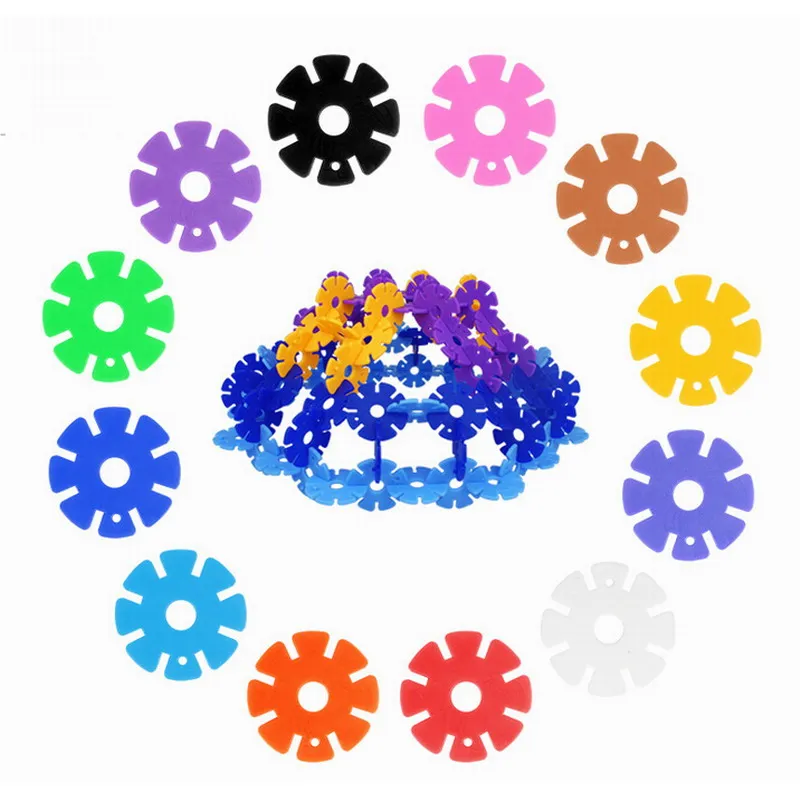 

100 Pieces Snowflake Building Toy Bricks DIY Assembling Classic Toy Children Early Educational Learning Toy