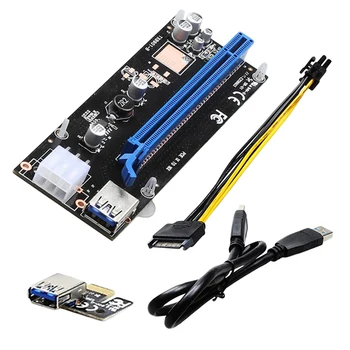

Etmakit Pro USB 3.0 PCI-E Express 1x To 16x Extender Riser Card Adapter with 15pin to 6PIN Power SATA Cable For BTC bitcoin