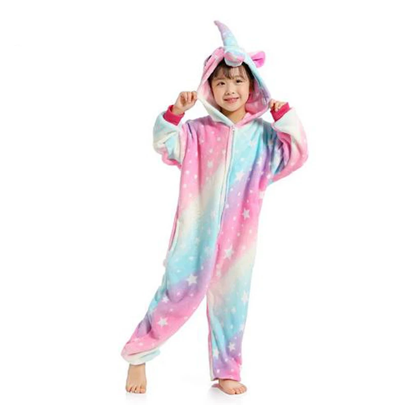 Kigurumi Onesie Дети Пижама с дизайном «панда» детские животные мультфильм Комбинезоны Единорог вечерние Вечеринка Косплей пижамы детские пижамы