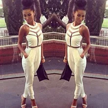 Комбинезон, сексуальный, повседневные, пляжные, вечерние, элегантные, длинные, белые, без рукавов, mseh, боди, женские, летние, для подиума