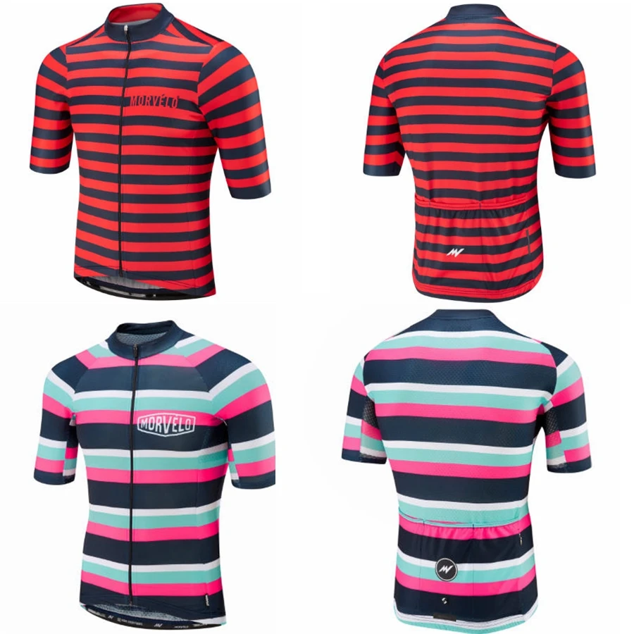 Morvelo men classic stripe cycling clothing 2019 pro team bike jersey ropa ciclismo hombre summer sport short&set triathlon suit