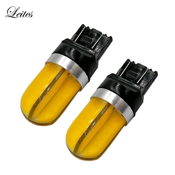

2PCS Amber 7443 W21/5W T20 W3X16Q LED COB Silica 48SMD Car Bulb For Tail Sidelight Indicator Light Bulb Stop Brake Turn 9V-28V