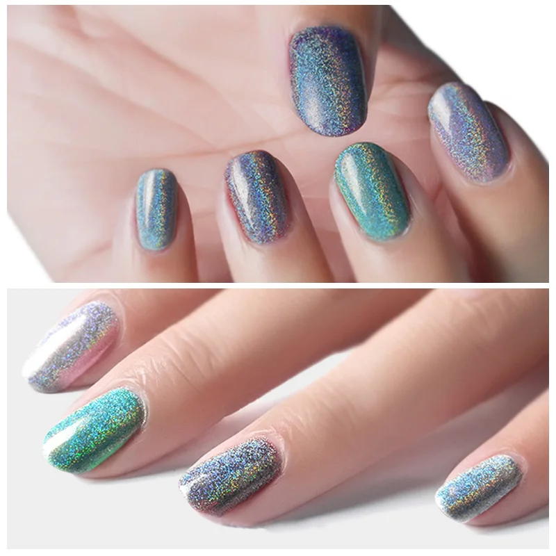 Ellwings 1 г/кор. блеск радужные пигменты пыли ногтя Холо Единорог Порошковая