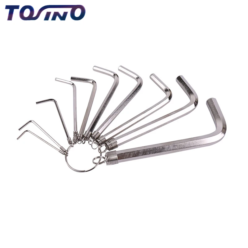 

10Pcs L- Shape Universal Key Hex Key Repair Tools keys With Wrench Powerful Type Wrench Set Chrome Hand Tools