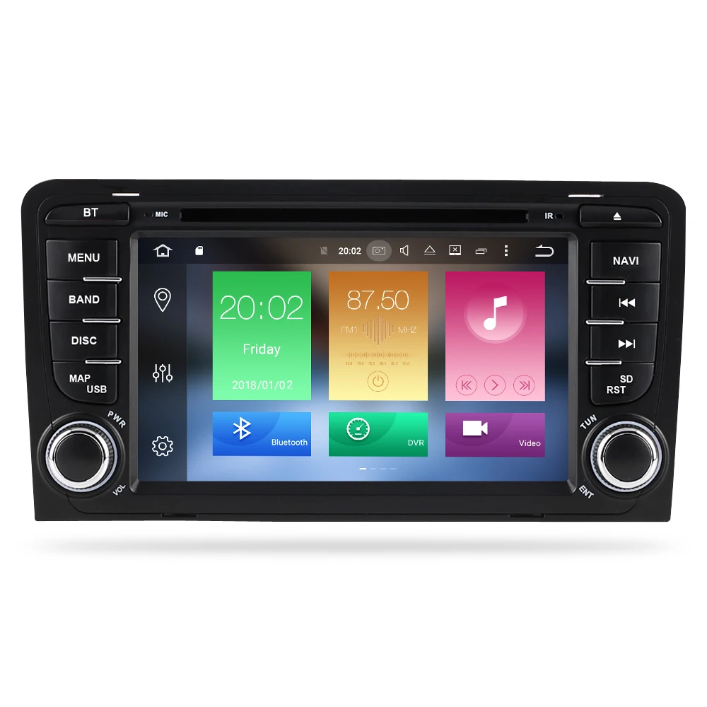 Excellent 4G RAM Android 9.0 Car DVD Stereo Multimedia Headunit For Audi/A3/S3  Auto Radio GPS Navigation Video Audio Support OBD2 DVR 13