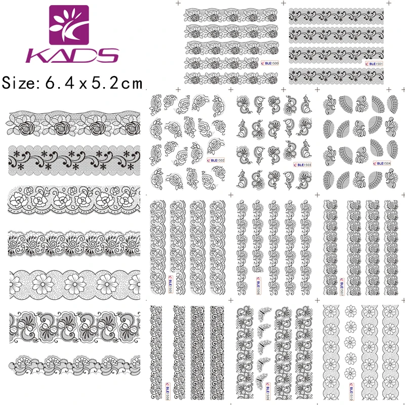 

11sheet /SET WATER DECAL NAIL ART LACE Series NAIL ART WATER transfer STICKER DECAL NAIL FOR water decals nail art stickers
