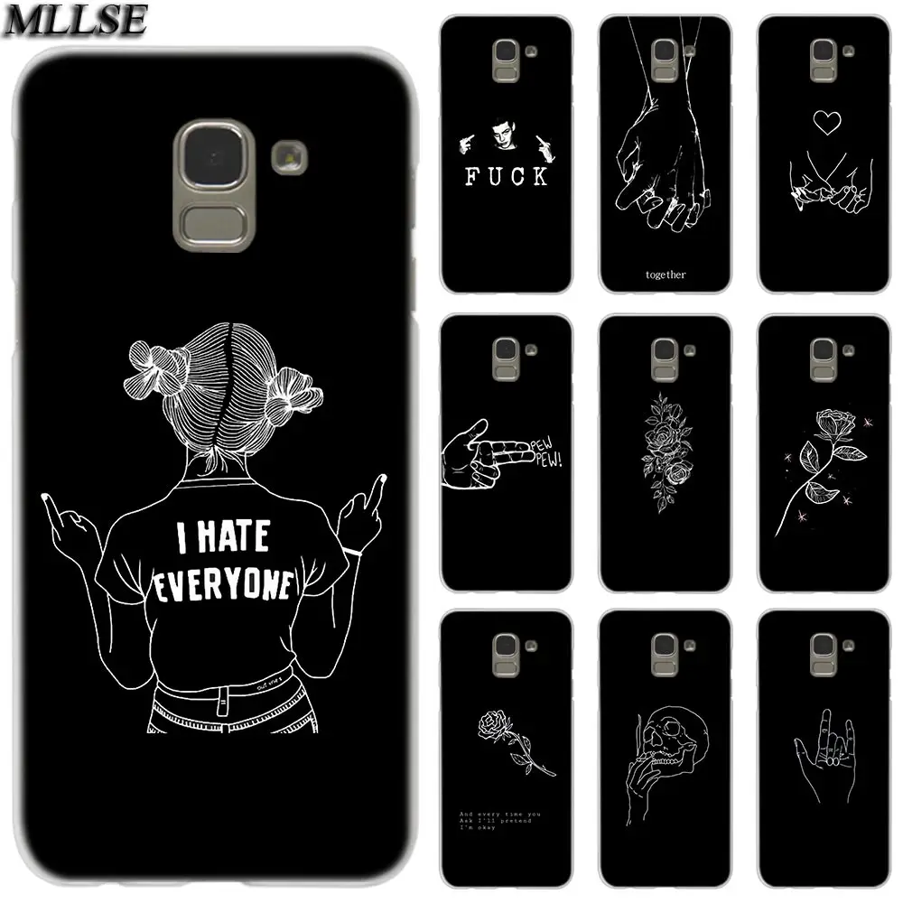 

MLLSE Abstract Line Face art dark Case Cover for Samsung Galaxy J2 J4 CORE J3 J5 J7 2016 2017 EU J8 J6 2018 J4 Plus J7 Prime Hot