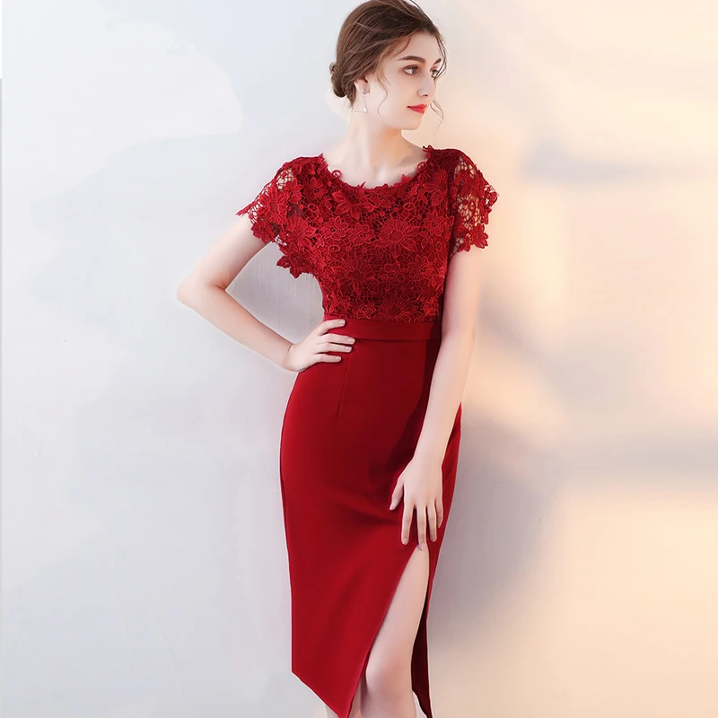 Недорогие платья подружки невесты с разрезом в виде русалки vestido de festa; цвет на заказ; платье для свадебной вечеринки
