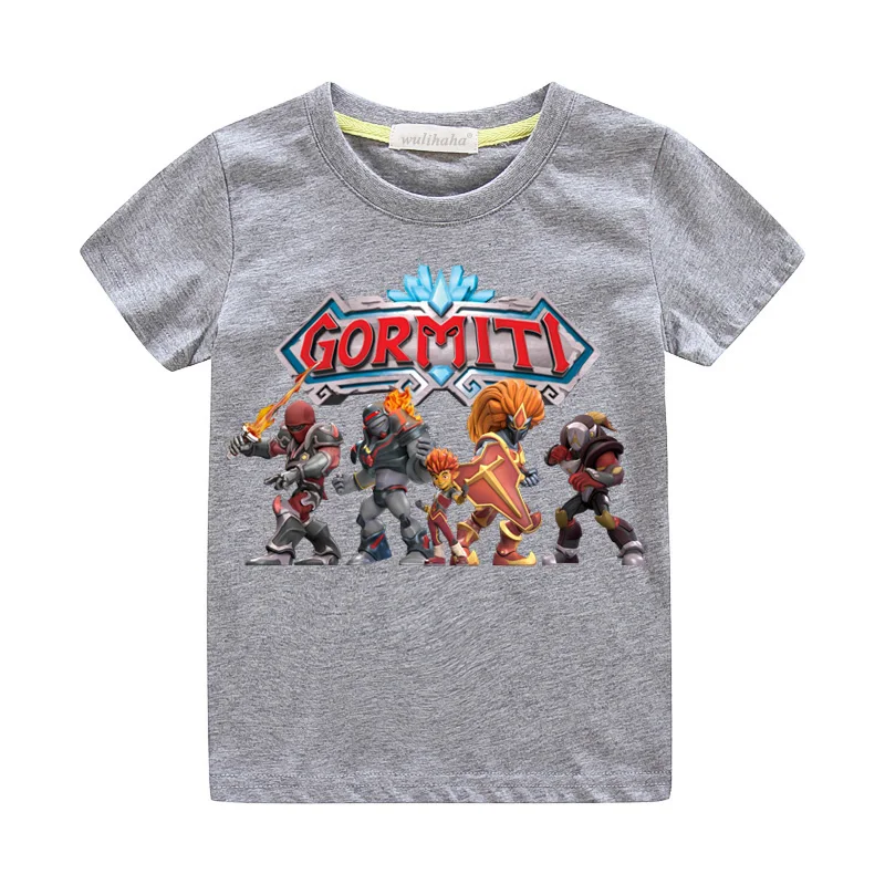 Летние футболки Gormiti для мальчиков повседневные белые футболки для девочек, топ, костюм детские футболки с героями мультфильмов детские футболки г. ZA003