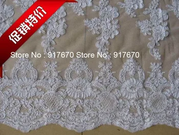 

3yards Gorgous 3D Corded Guipure Lace Off White Ivory, Embroidery Guipure Bridal Material Lace Fabric