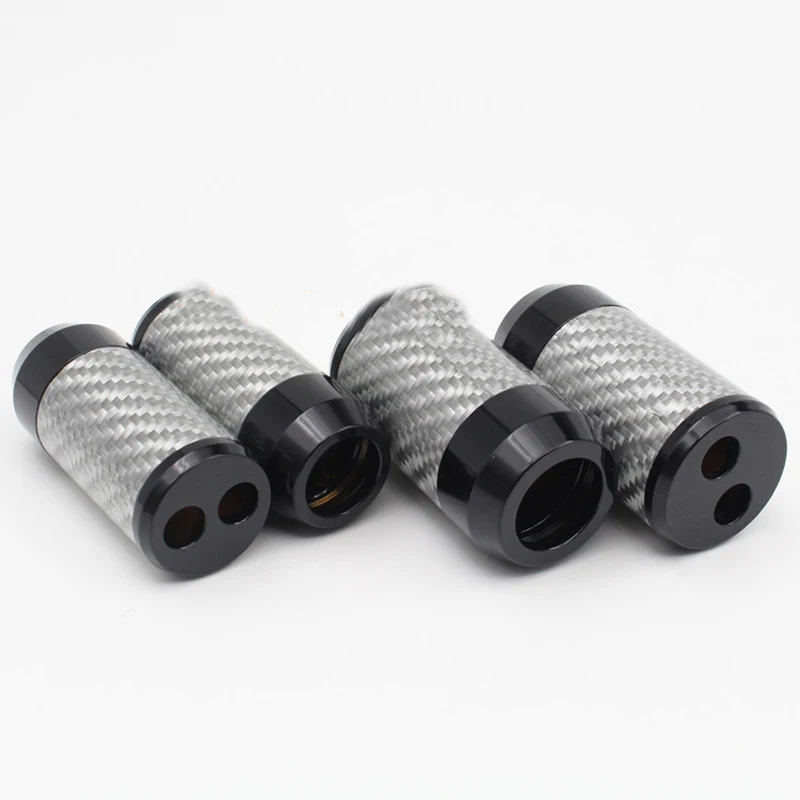 

HiFi Carbon Fiber Y Splitter Speaker Audio Power Cable Wire Adapter DIY Stereo Earphone Connector Aluminum Alloy Splitter