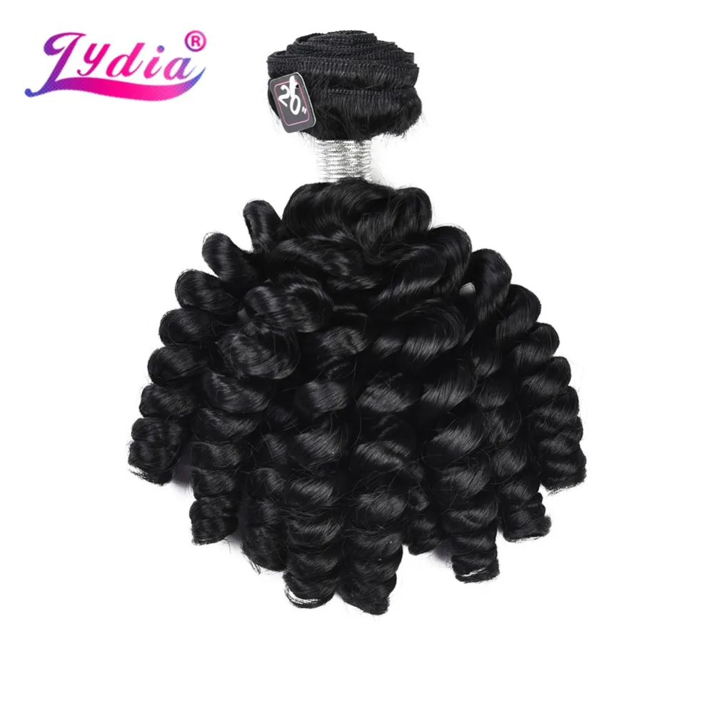 Lydia Synthetic Bouncy Curly Hair Extensions 1Piece/Pack Weaving With Double Weft Loose Wavy 18-22Inch For Women Hair Bundles
