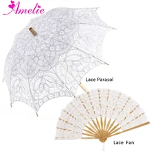 Викторианский лес Свадебные украшения ручной работы свадебные кружева зонтик и веер детский душ вечерние зонтик-сувенир и вентилятор 5 комплектов