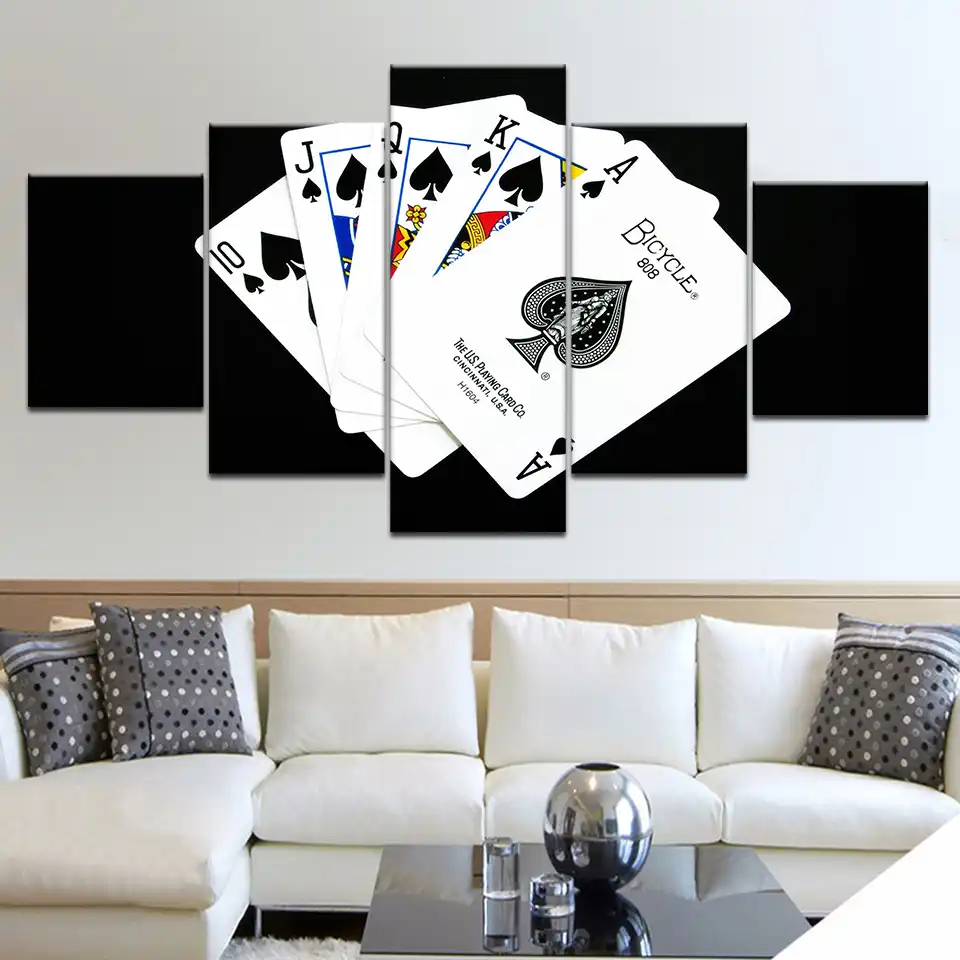 Cartas De Poker De Arte De Pared Lienzo Pinturas Decoracion Del