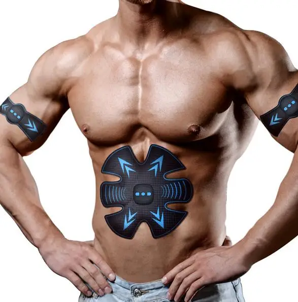 6point pads with box Перезаряжаемый тренажер для мышц прибор для похудения ABS стимулятор мышц живота беспроводной умный фитнес EMS помощник для тренировок - Цвет: 6point pads with box