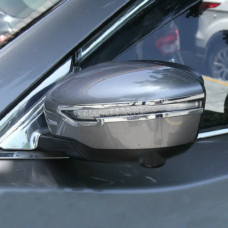 ABS Chrome Exterior Rear View Mirror Cover Trim 2PCS for Nissan Rogue X-Trail 2014-2018