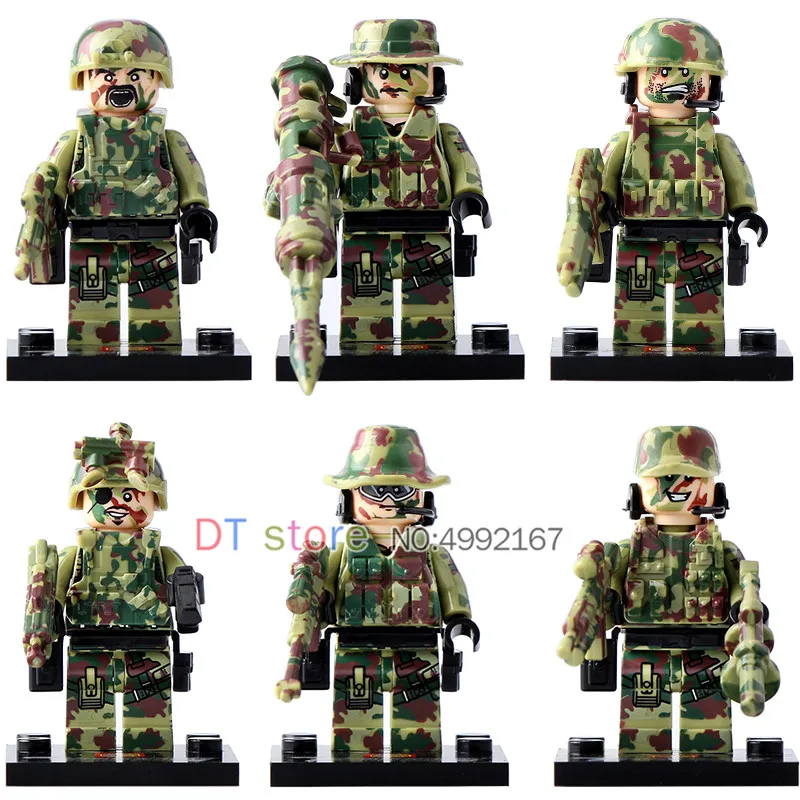 

60pcs/lot Military Falcon Commandos Army Soldiers Marine Corps Legoing Building Blocks Children Gift Brick Kit Toys SY11101
