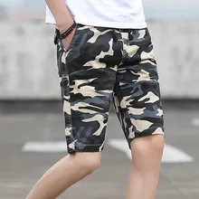 Летние новые модные мужские хлопковые шорты камуфляжные повседневные пляжные шорты