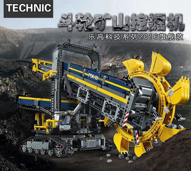 

2016 New LEPIN 20015 3929Pcs Technic Bucket Wheel Excavator Model Building Kit Blocks Brick Compatible Toy Gift 42055