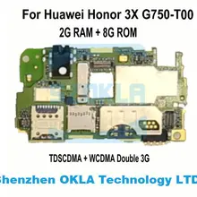 1 шт. используется для huawei Honor 3X G750 T00 Hareware то же самое с G750 U10 TDSCDMA WCDMA двойной 3g 2 sim-карты материнская плата