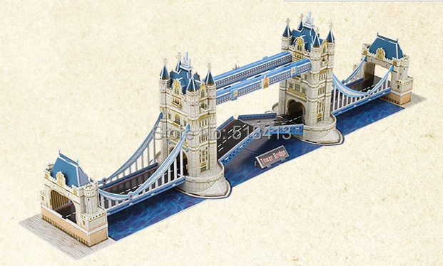 Holzbau Modell 3D Puzzles DIY Spielzeug Geduldspiele Of London Tower Bridge 
