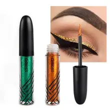 Qibest профессиональный макияж серебро розовое золото цвет жидкий Блестящий подводка для глаз блестящий карандаш для подводки глаз для женщин мерцающий косметика для глаз