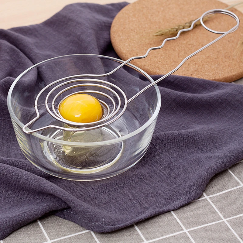 

Stainless Steel Egg Yolk Protein Separator Long Handle Egg Dispenser Filter Household Kitchen Cooking Tools Kitchenware
