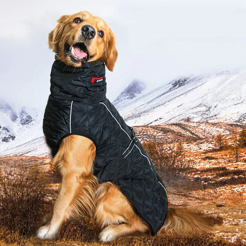

Reflective Pet Dog Clothes Waterproof Dog Coat Winter Dog Jean Jacket Vest Cozy Warm for Small Medium Big Dog French Bulldog