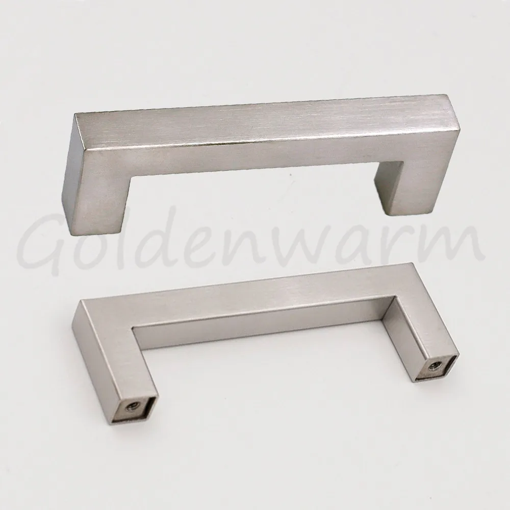 3 Inch Hole Centers Drawer Pulls Brushed Nickel Lsj12bss76 Square