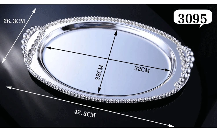 Большой серебряный поднос металлические подставки для десерта, поднос для закусок, тарелка для кондитерских изделий, десертная тарелка, конфетная тарелка, Домашний диск для хранения тортов, инструменты - Цвет: 3095