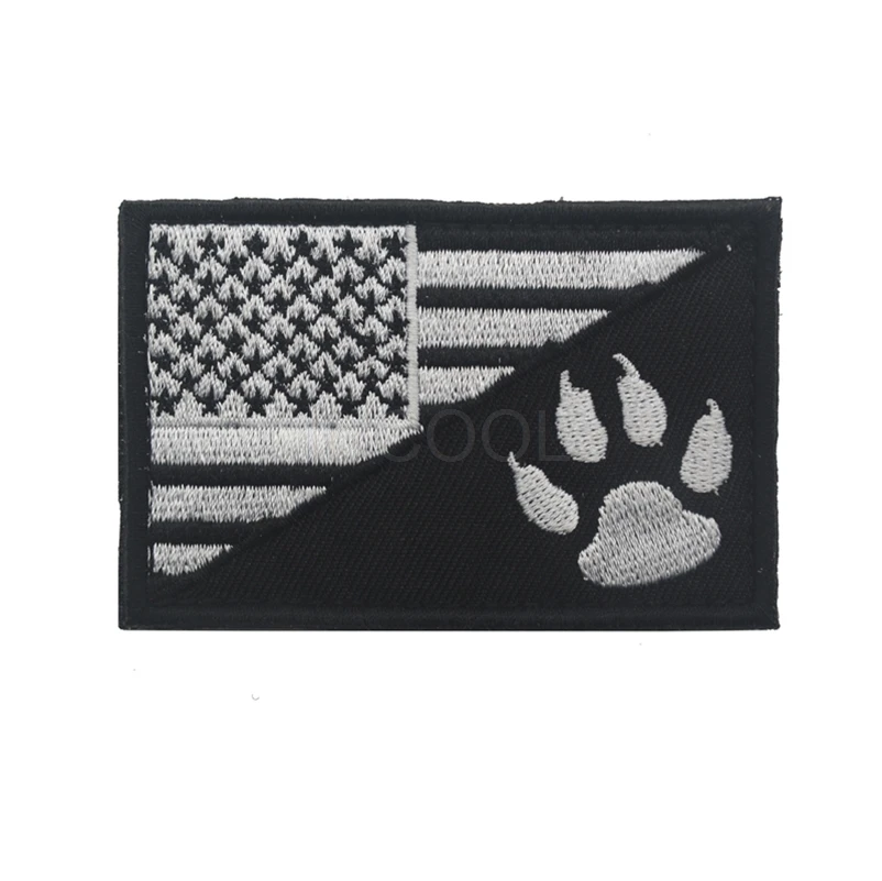 

American USA Flag & Claw Sheep Dog Embroidery Patch Military US Army Morale Tactical Emblem Badges Appliques Embroidered Patches