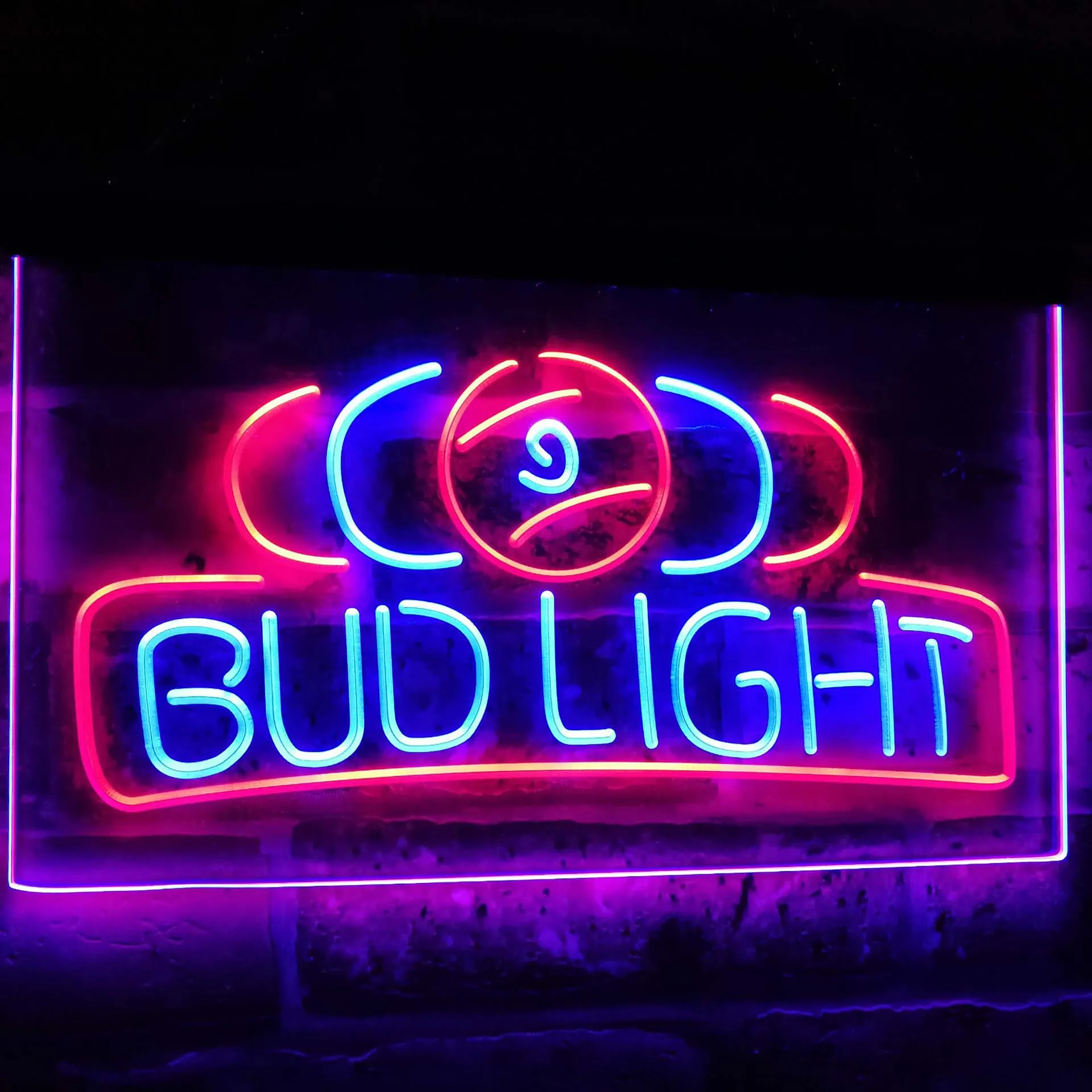 

Bud Light Pool Room 9 Ball Snooker Billiard Dual Color Led Neon Sign st6-a2056