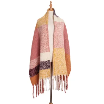 

High Quality Oversize Women Winter Scarf Pashmina Cashmere Scarves Lady Tassel Neck Warm Long Shawl Waps Bandana Foulard Blanket