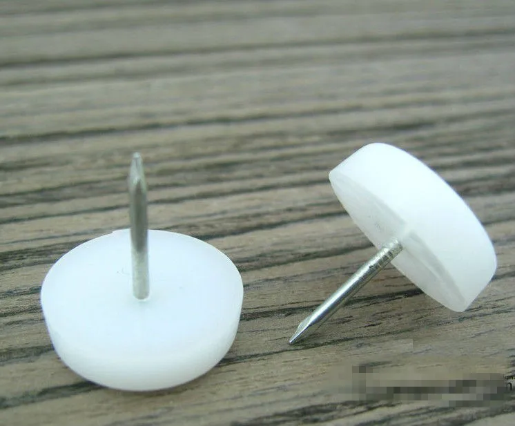 22mm Nylon Furniture Chair Nail Feet Glides Feet Bottom Protect / White
