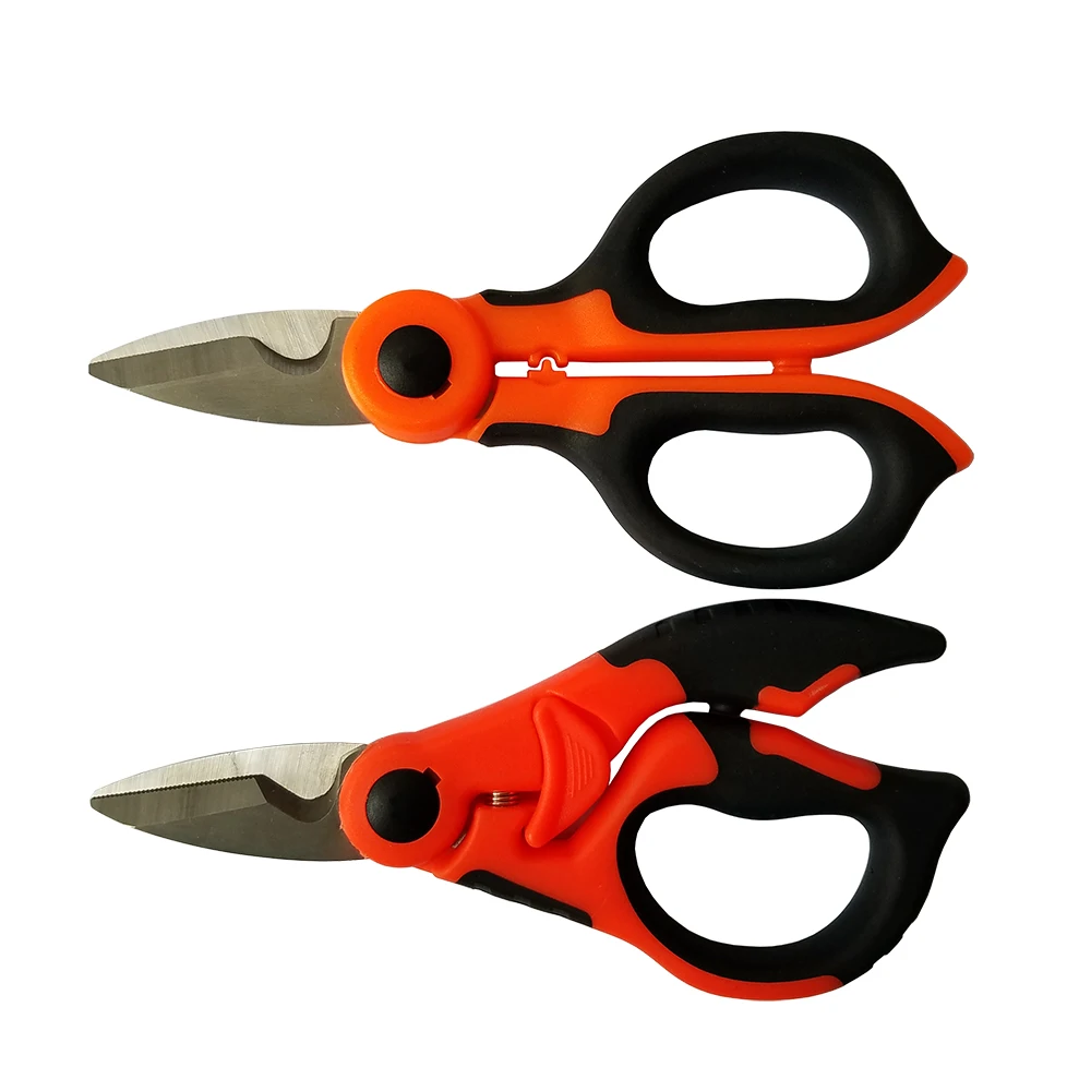 

Electrican's Scissors Mutifunction Electricians Cable Shears High Quality Stainless Steel Double Colors Handle 6"(150mm)