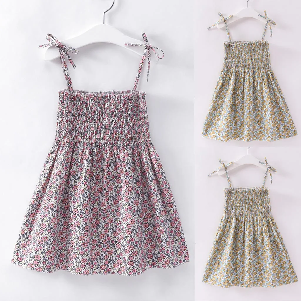 Toddler Kids Baby Girls Sling Dress Sleeveless Printing Princess Party Dresses Drop Shipping | Детская одежда и обувь
