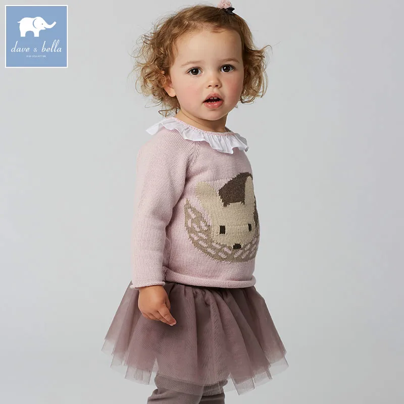 DB5994 dave bella autumn newborn baby girls wool pullover tops infant