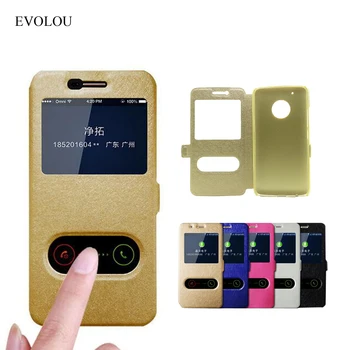 

For Motorola Moto G5 Plus Case View Window Quick Answer Flip Stand Cover for MOTO G5 / G5 Plus XT1685 XT1672 Phone Leather Cases