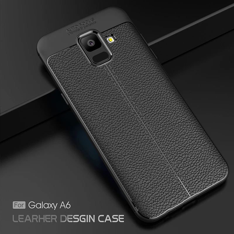 Чехол для Samsung Galaxy A6 J4 J6 J8 2018 S8 S9 Plus углеродное волокно ТПУ силикон кожа мягкая