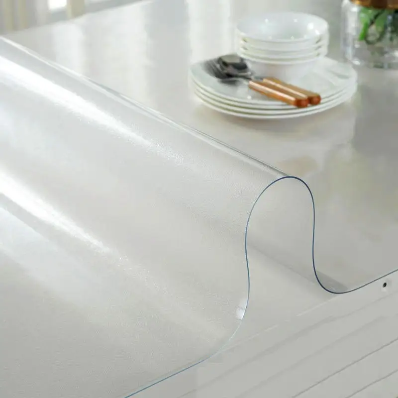 translucent ПВХ скатерть Прозрачная 3D' квадратная Водонепроницаемая скатерть с кухонным узором маслостойкая Скатерть стеклянная мягкая ткань 1,0 мм - Цвет: translucent