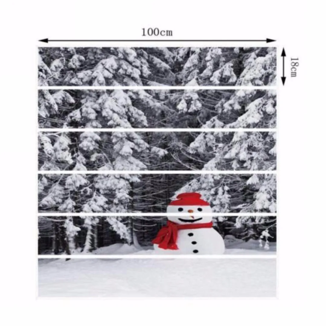 PVC 6 Pcs 3D Christmas Tree Snowman Self-adhesive Stair Stickers Xmas Home Decor