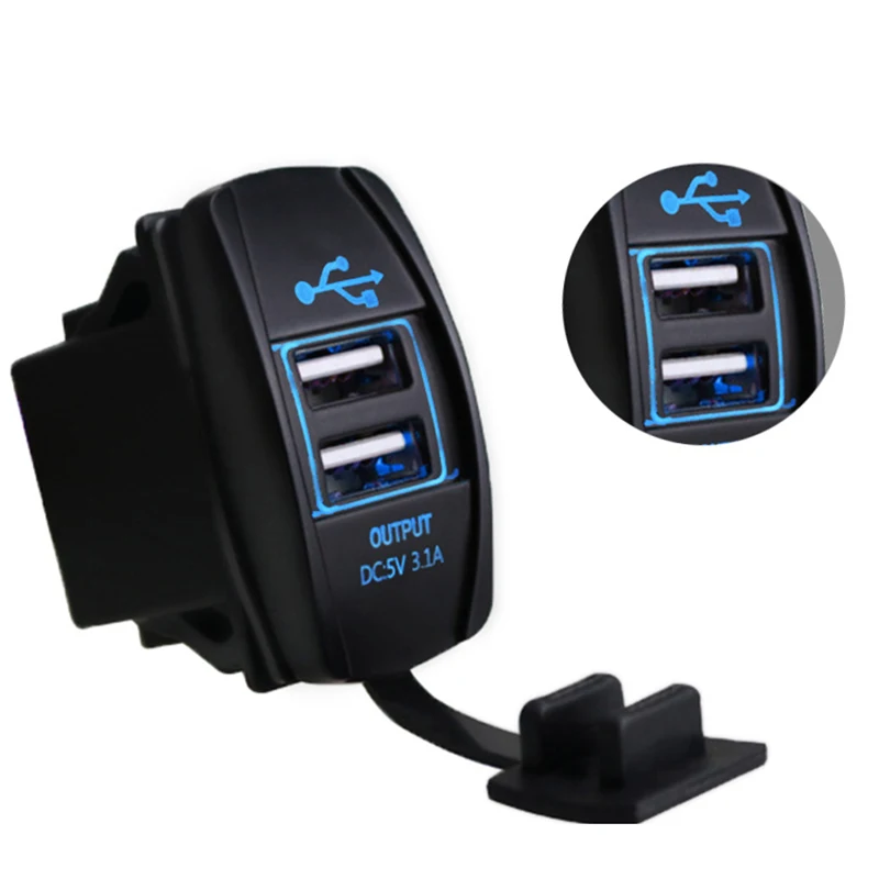 

3.1A Dual USB Socket Charger For Samsung Galaxy S10e S10 S9 S8 plus Power Adapter Waterproof 12V-24V For Car Motor Charger