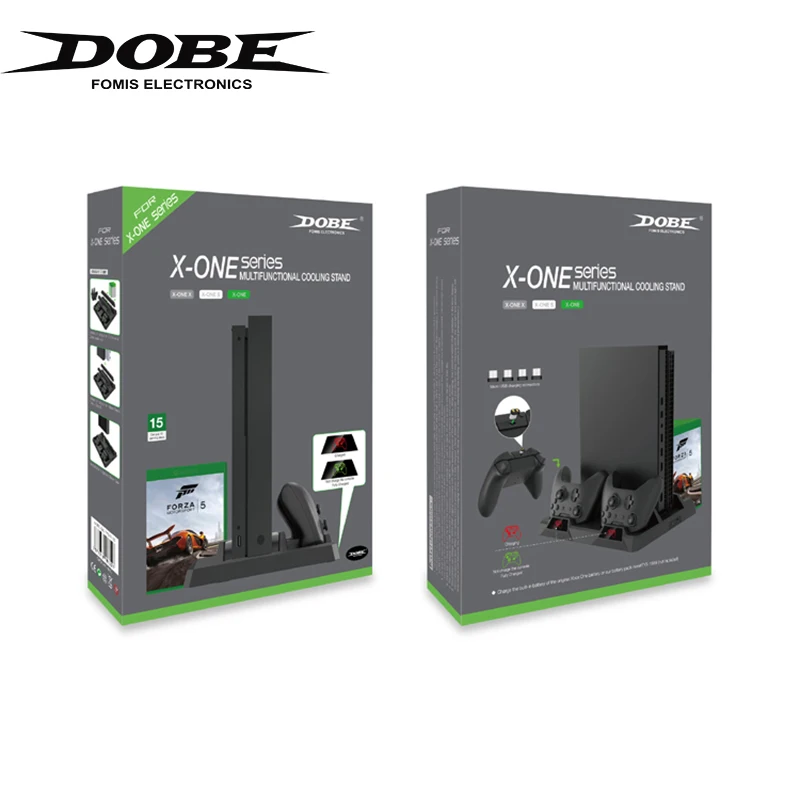 DOBE зарядная док-станция для Xbox One/S/X/Elite Fan Cooler Multifunctional Вертикальная охлаждающая подставка зарядное устройство консоли светодиодный