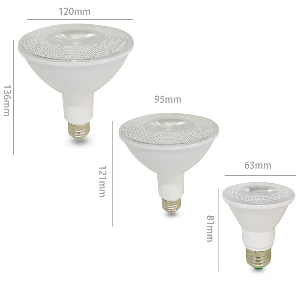 Super Bright E26/E27 10W/15W/20W PAR20 PAR30 PAR38 Waterproof IP65 LED Spot Light Bulb Lamp Indoor Lighting AC85-265V